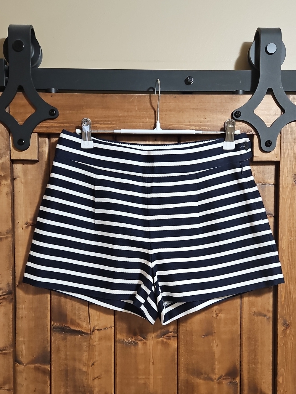 J.Crew Navy/White Striped Cotton Sailor Shorts 0